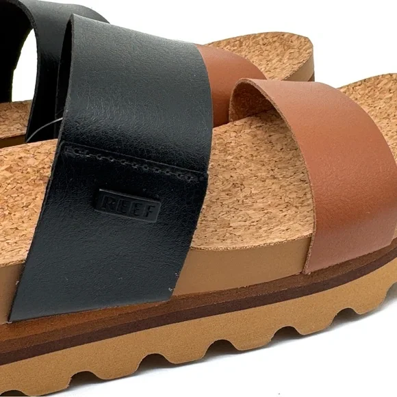 Reef Cushion Vista Hi Sandals Black Duo Platform Slide Size 9 - Picture 12 of 14